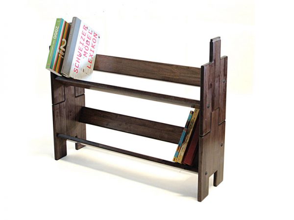 Wooden Stackable Book Shelf – Book Builder Small – 2 Units ( Mahagony Colour ) 1